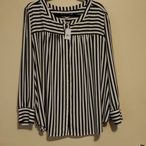 Pinstripe Blouse (black/white)